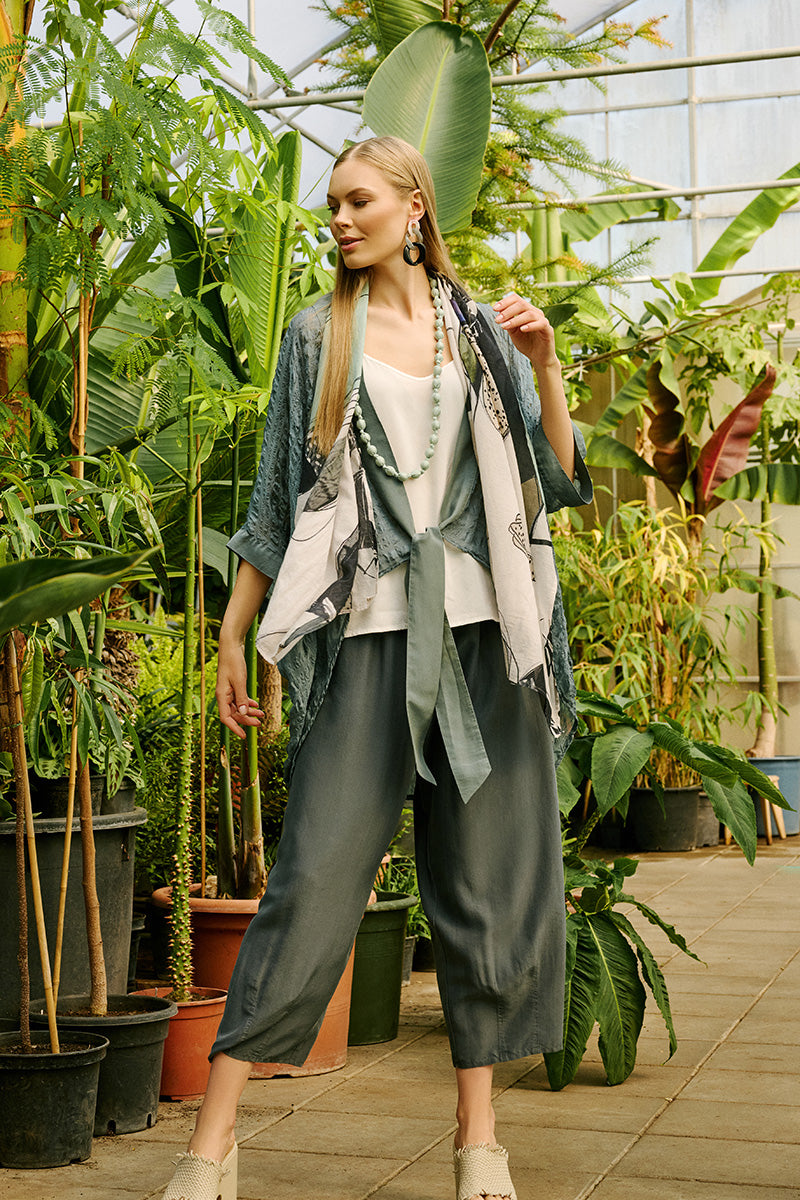 Slight Taper Graphite Pure Silk Trousers 5