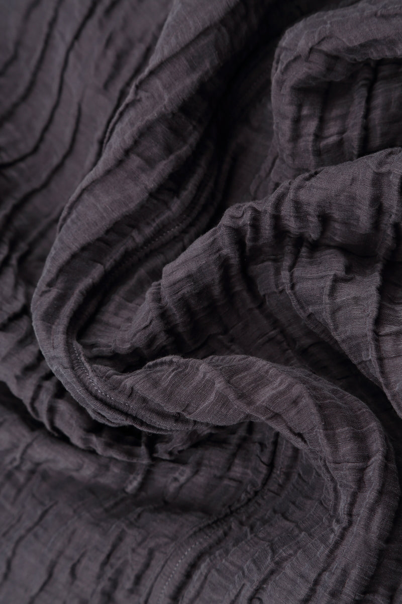 Soft Cowl Neck Crinkled Vintage Violet Silk Blouse 5