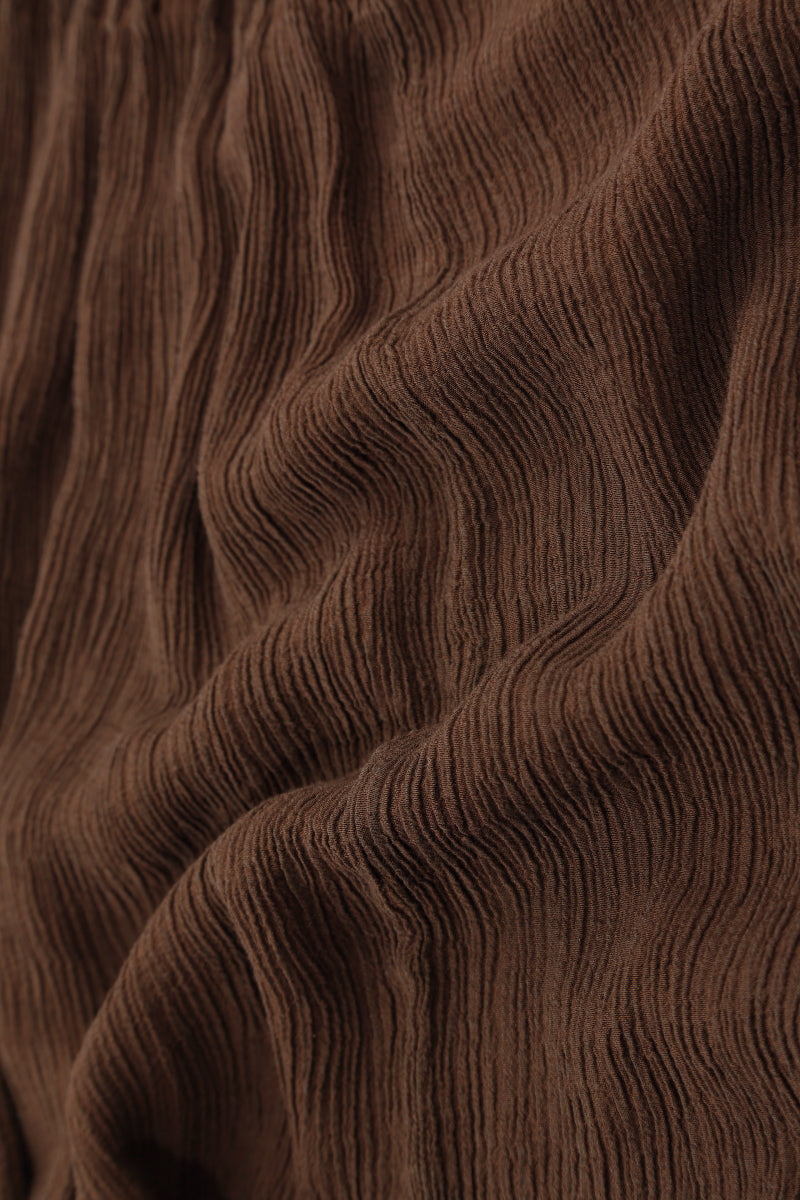 Straight Chocolate Silk Viscose Trousers 6