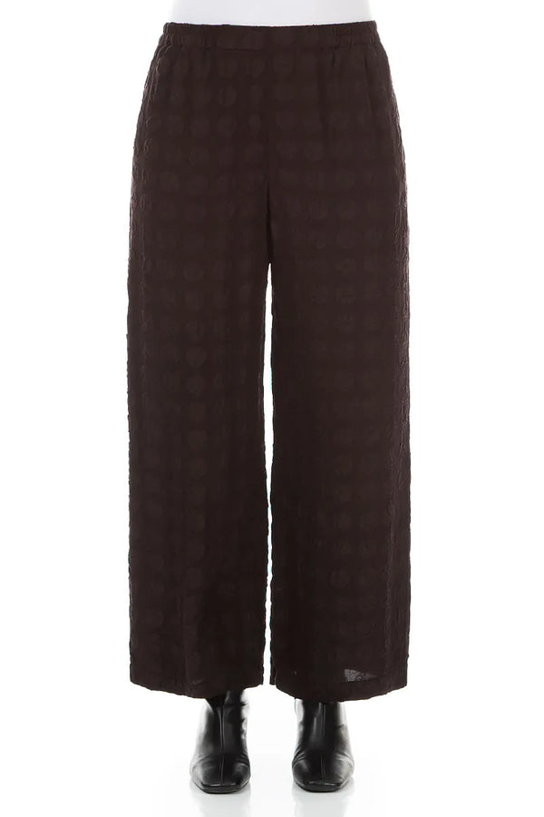 Straight Deep Plum Bubble Silk Trousers 1