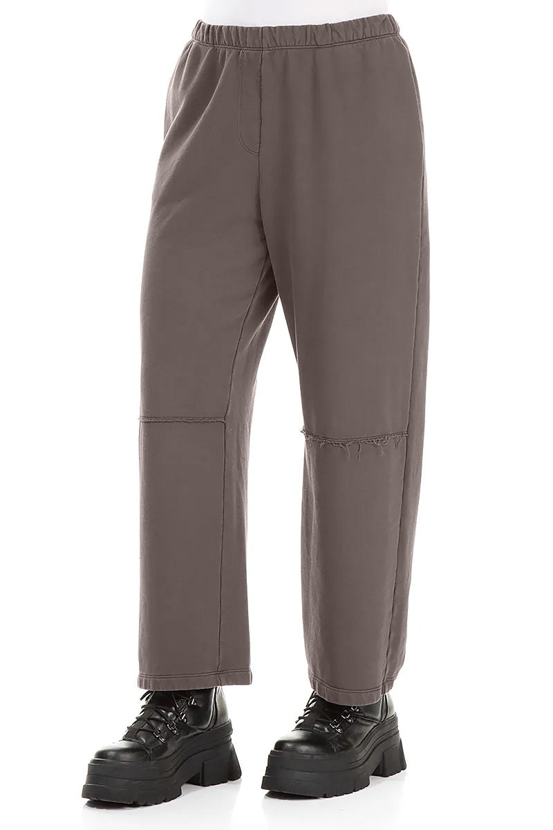 Straight Forest Brown Cotton Trousers 3