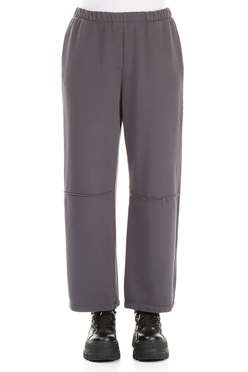 Straight Graphite Cotton Trousers 1