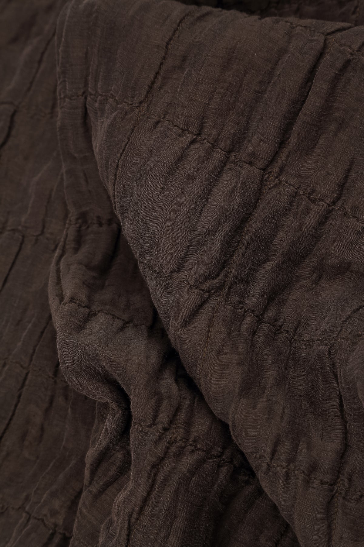 Straight Truffle Brown Pleated Silk Linen Trousers 6