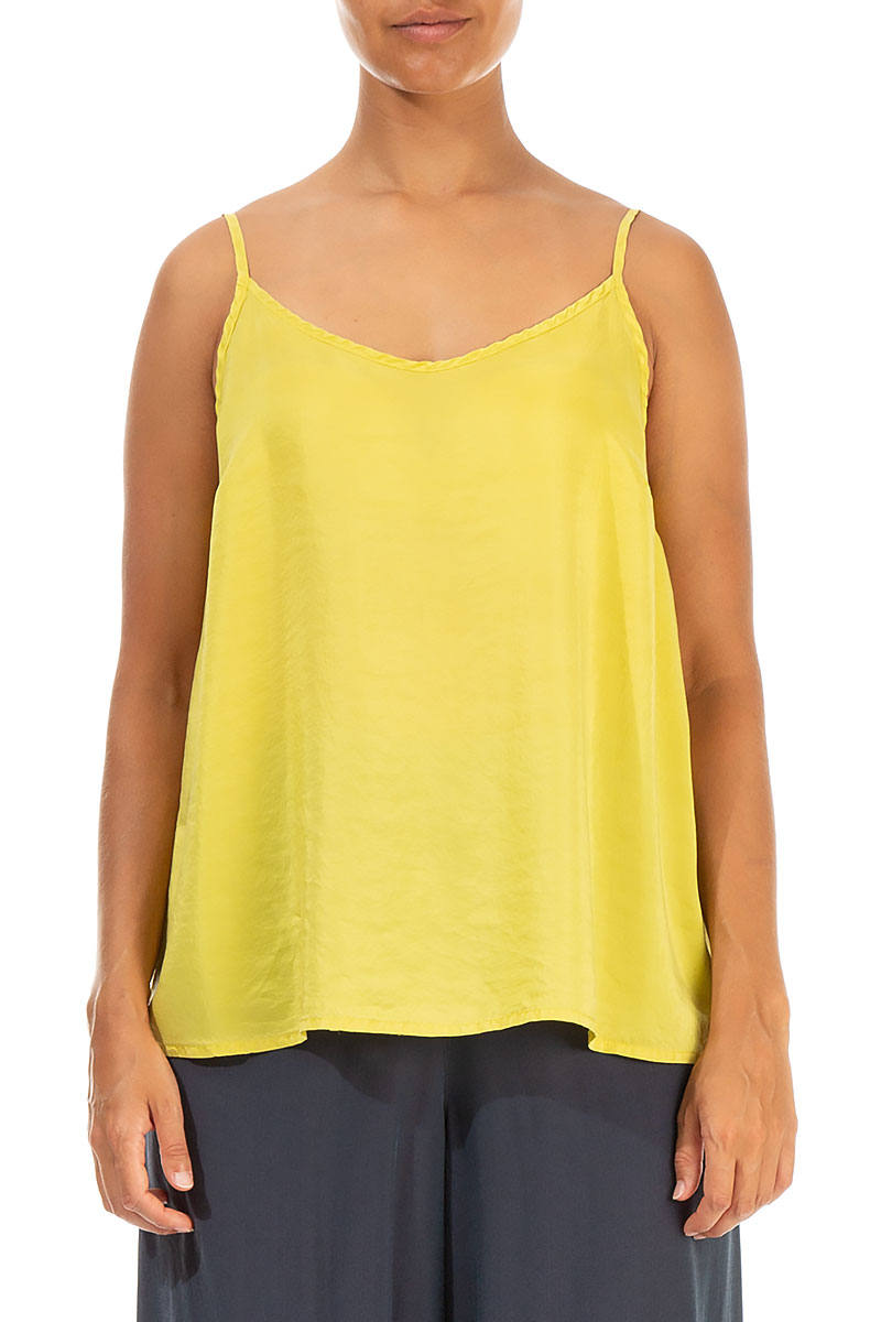 Strappy Cyber Lime Pure Silk Top