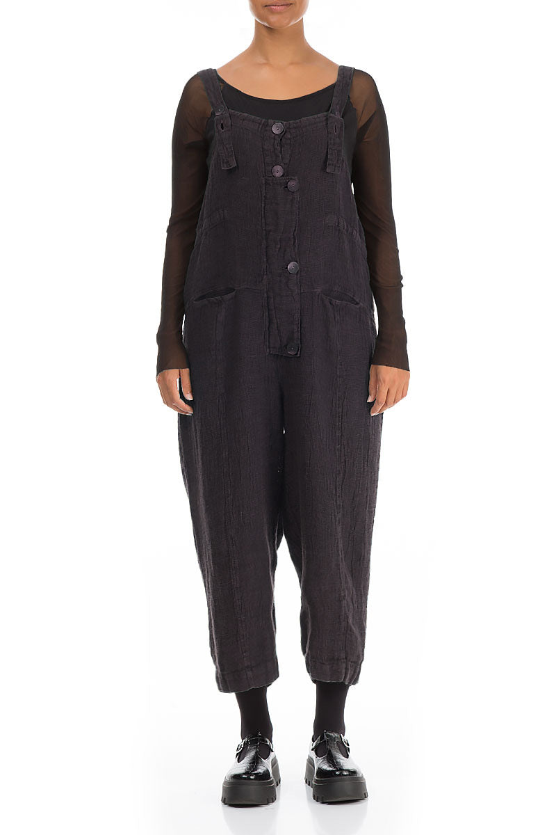 Strappy Vintage Violet Mélange Linen Jumpsuit 1