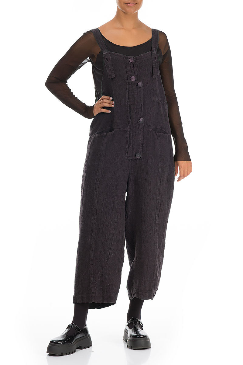 Strappy Vintage Violet Mélange Linen Jumpsuit 3