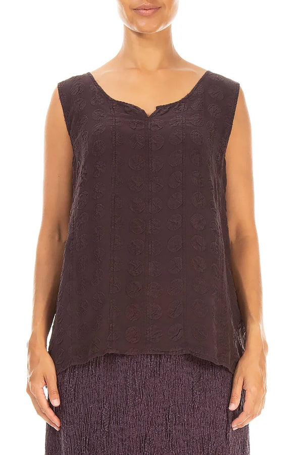 Sweetheart Neck Deep Plum Bubble Silk Top