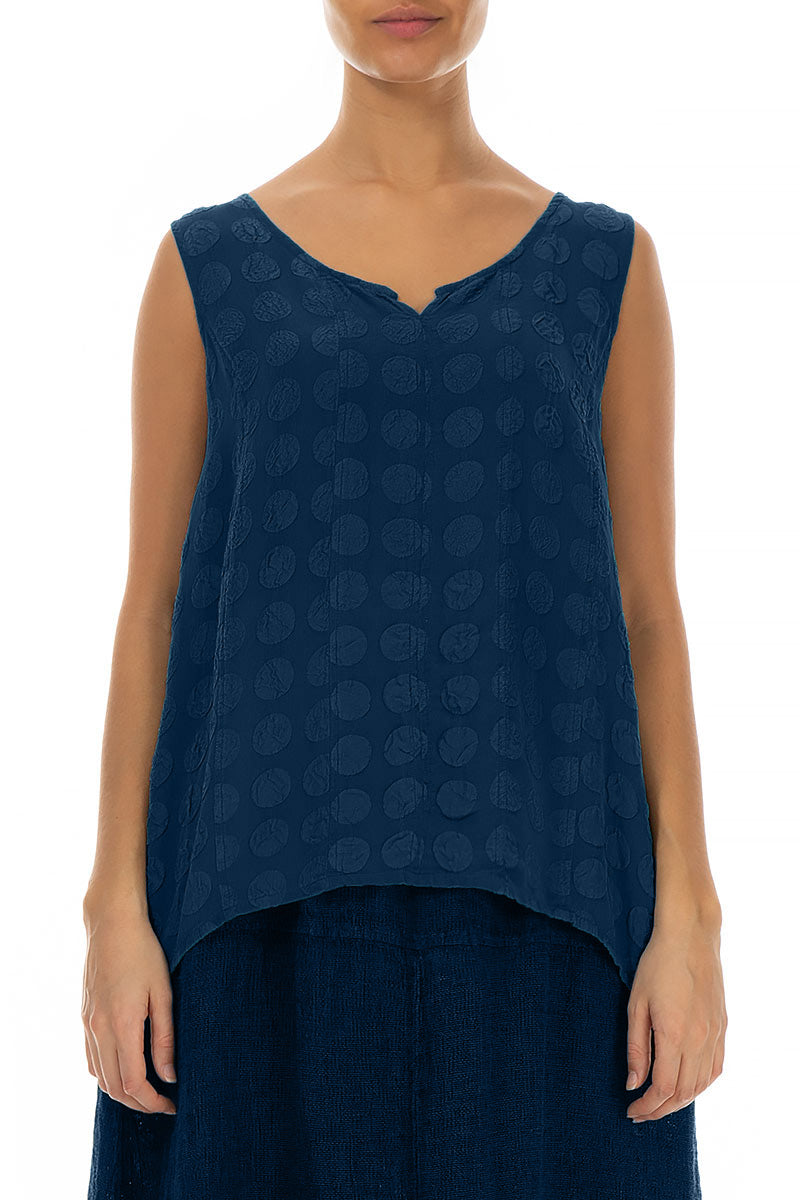 Sweetheart Neck Royal Blue Bubble Silk Top 1
