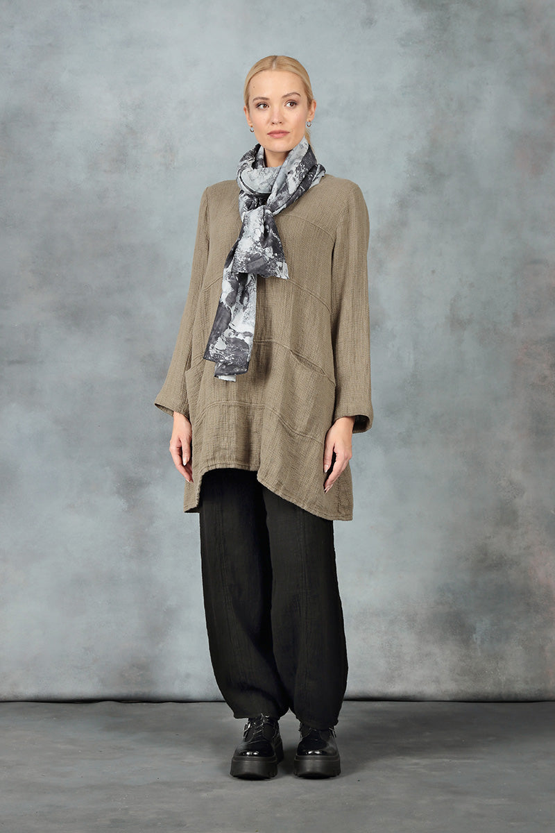 Taper Black Mélange Linen Trousers 6