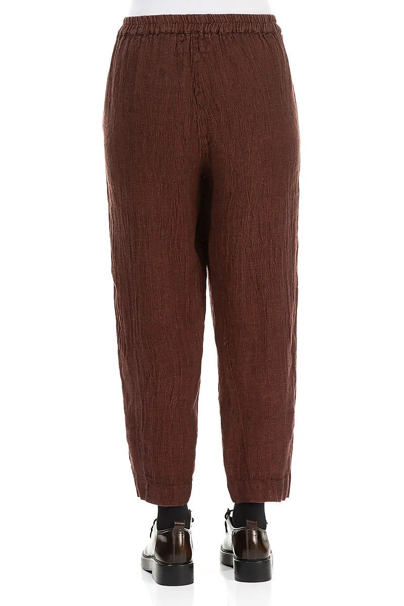 Taper Cinnamon Mélange Linen Trousers 2