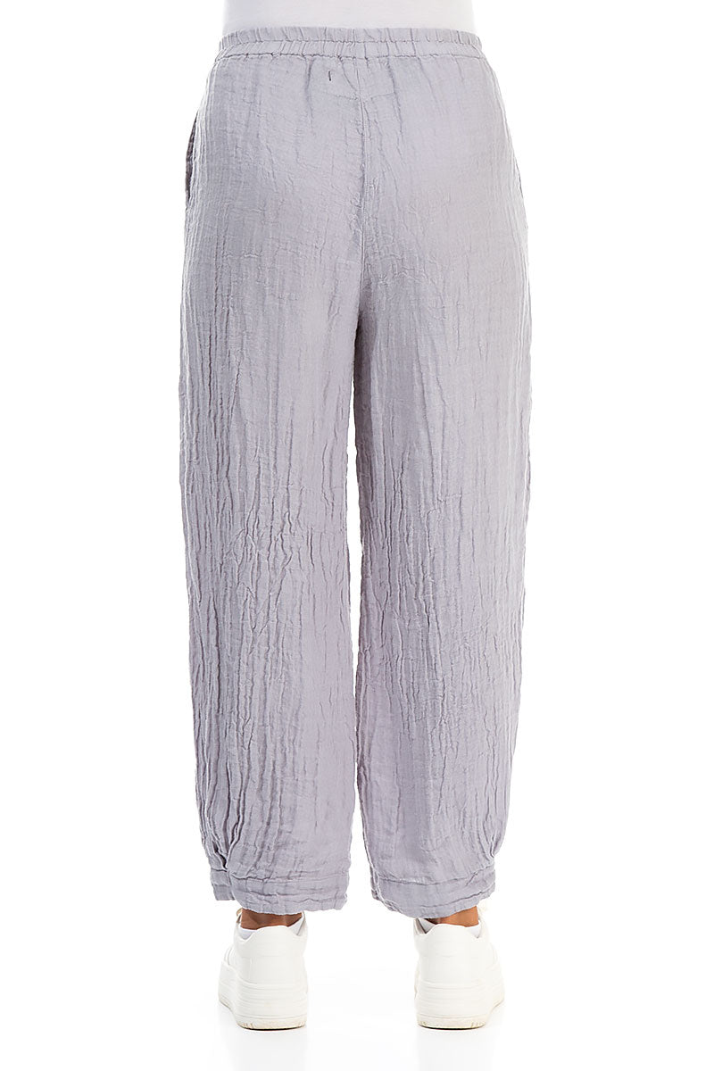 Taper Cuff Lilac Grey Linen Trousers
