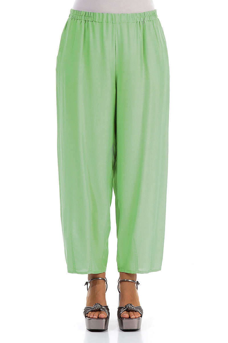 Taper Green Sorbet Silk Bamboo Trousers