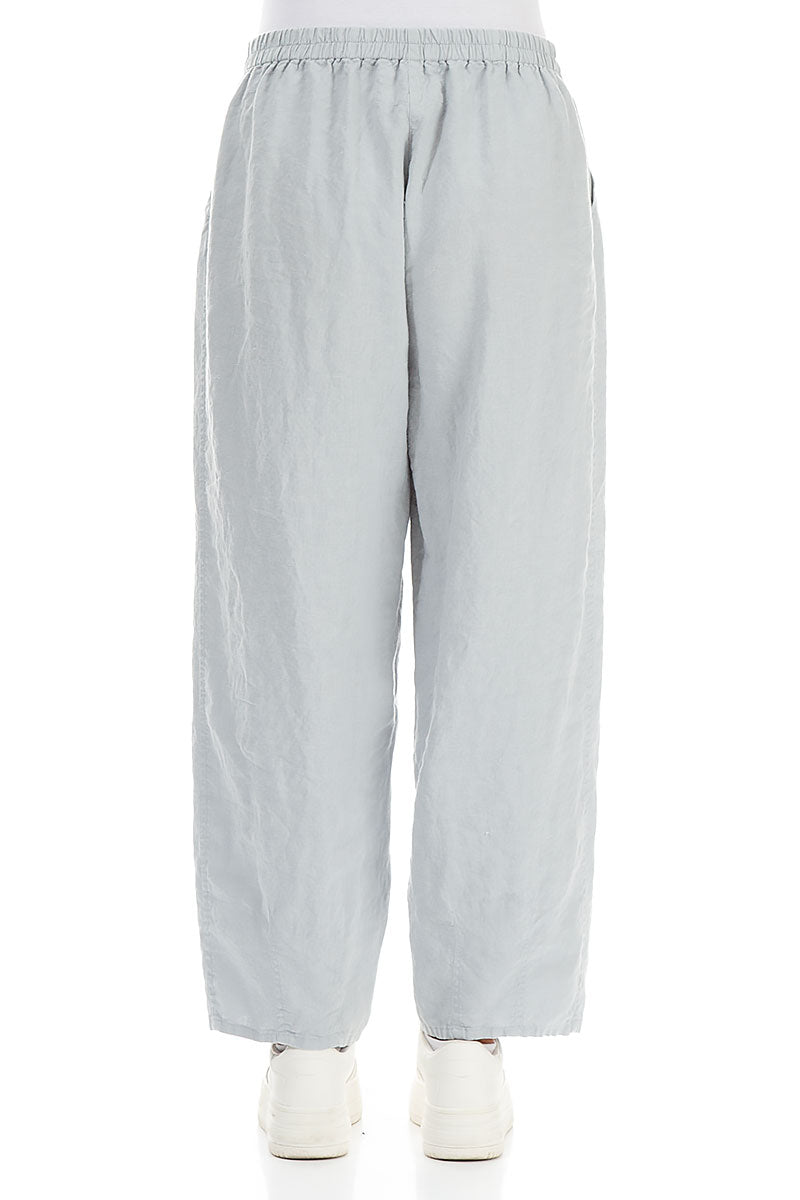 Taper Light Grey Linen Trousers 2