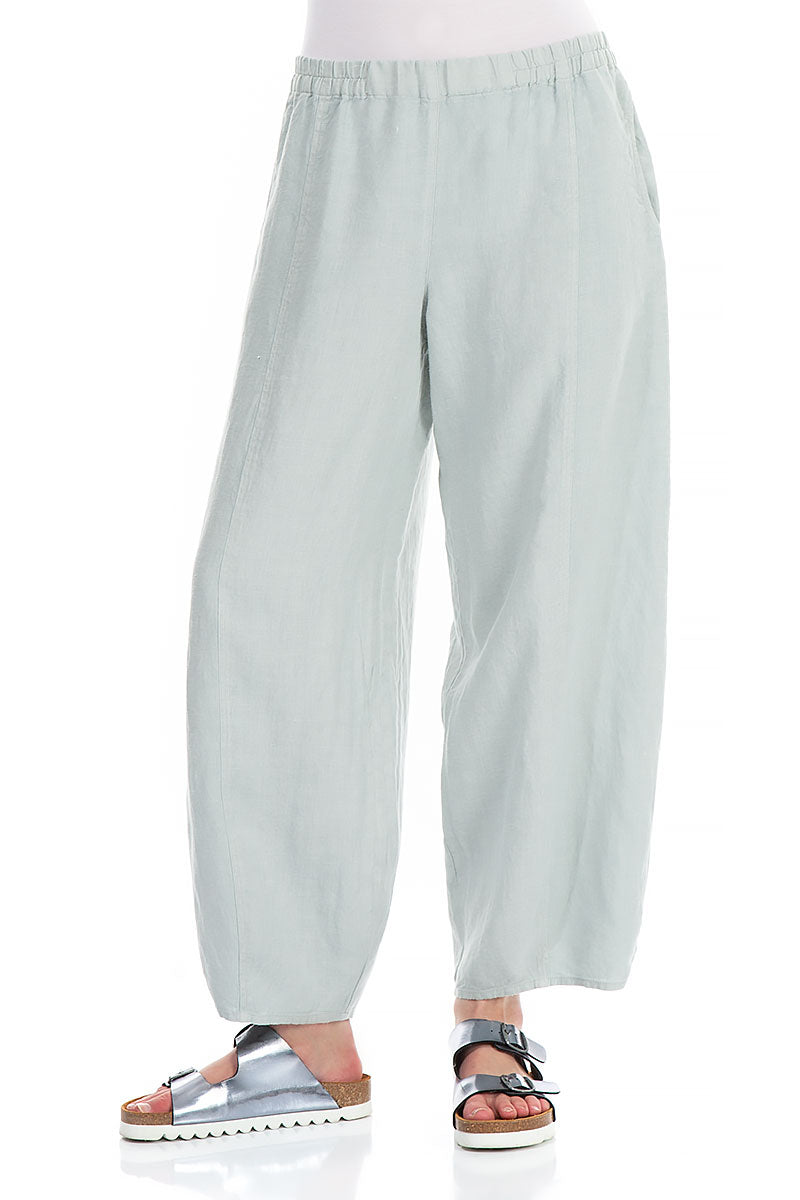 Taper Light Grey Linen Trousers 3