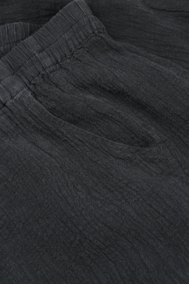 Taper Tie Up Graphite Linen Viscose Trousers 5