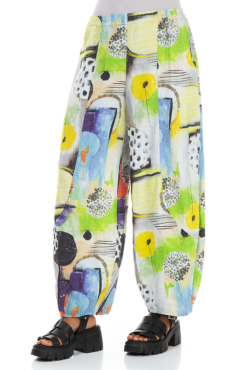 Taper Wide Artmaze Linen Trousers 3