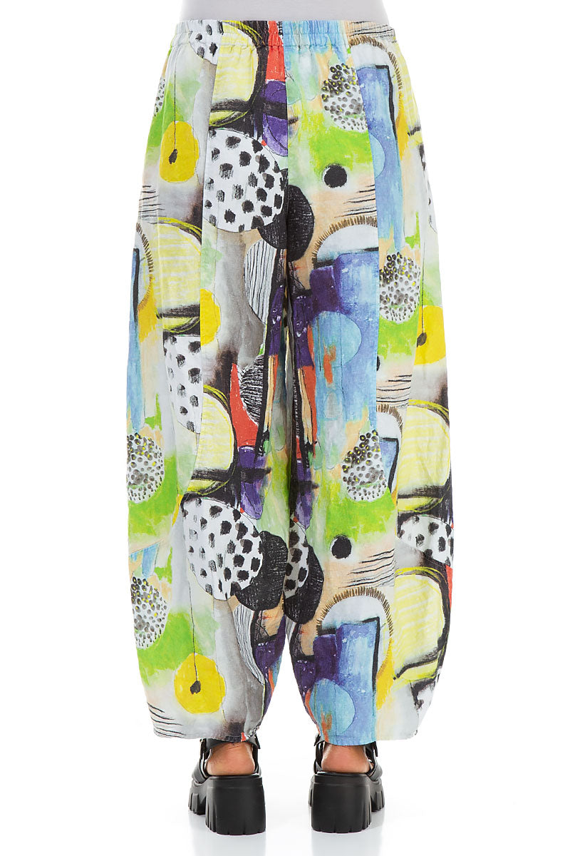 Taper Wide Artmaze Linen Trousers 2