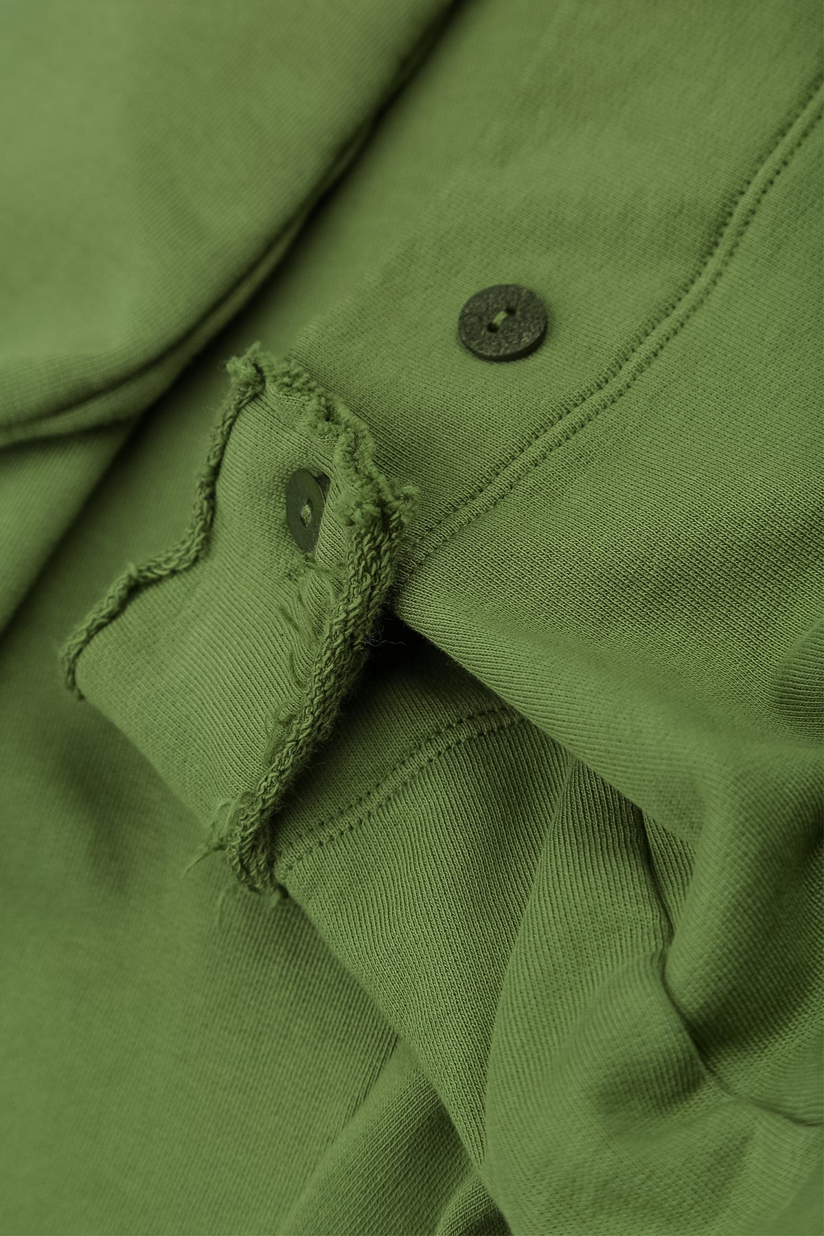 Tapered Shamrock Green French Terry Cotton Trousers