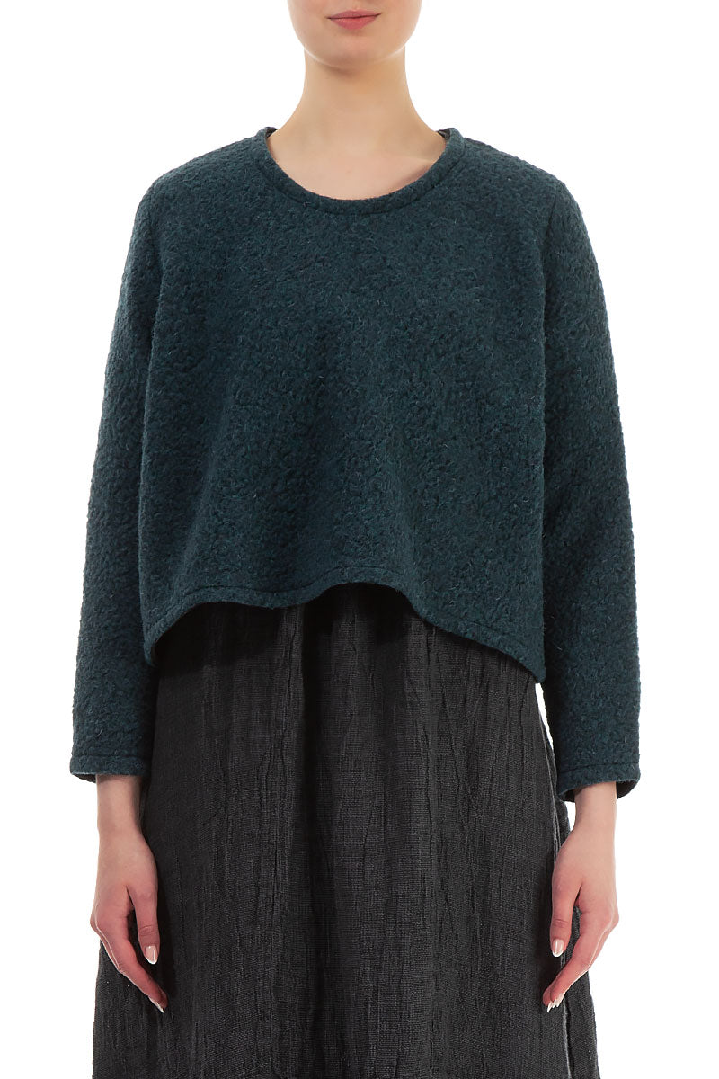 Plush Wool Teal Cotton Jumper 1