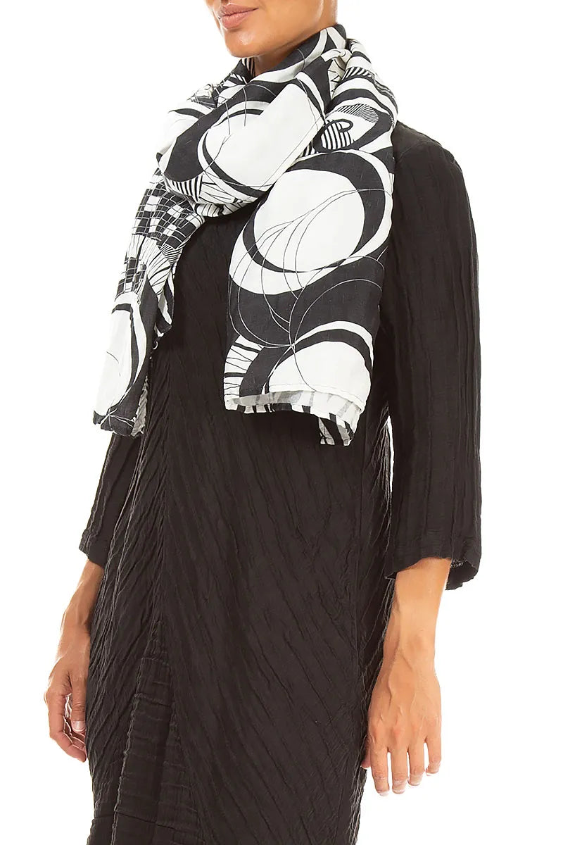 Textured Orbit Silk Linen Scarf