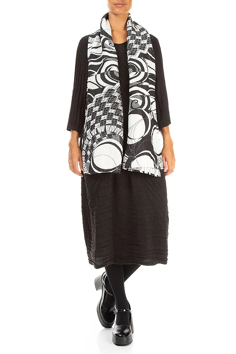 Textured Orbit Silk Linen Scarf