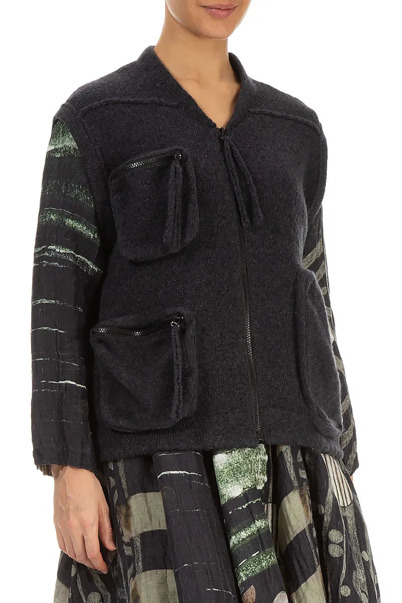 Three Pockets Dark Grey Wool Gilet 3