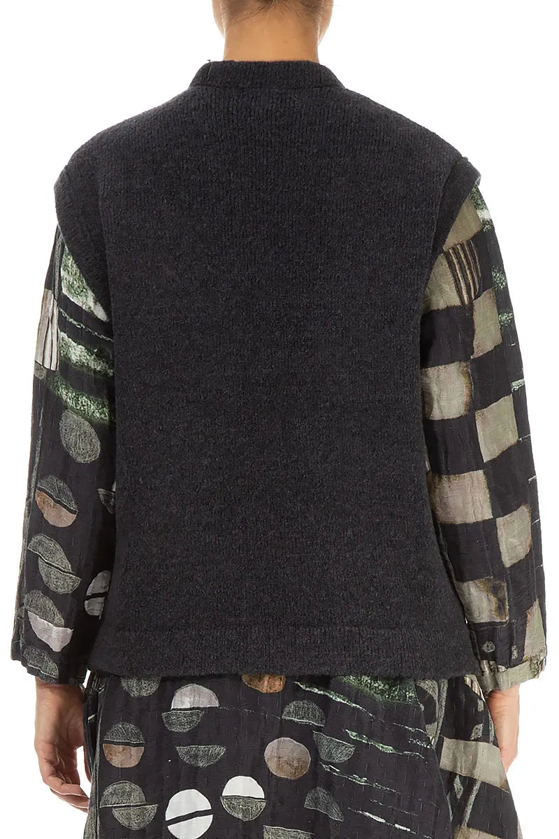 Three Pockets Dark Grey Wool Gilet 2