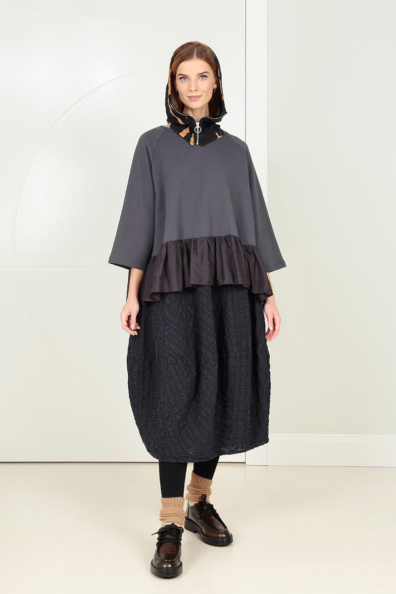 Tie-Dye Wavy Cotton Detachable Hood 6