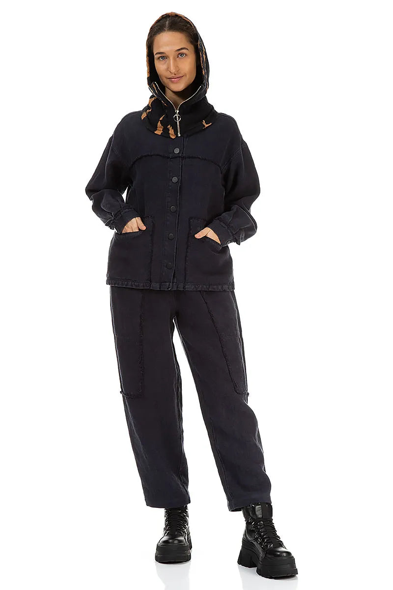 Tie-Dye Wavy Cotton Detachable Hood 2