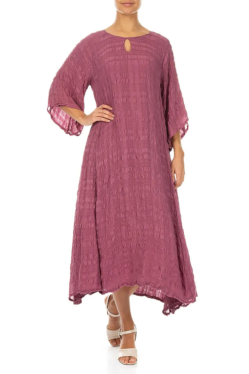Tiered Antique Ruby Light Silk Dress 4