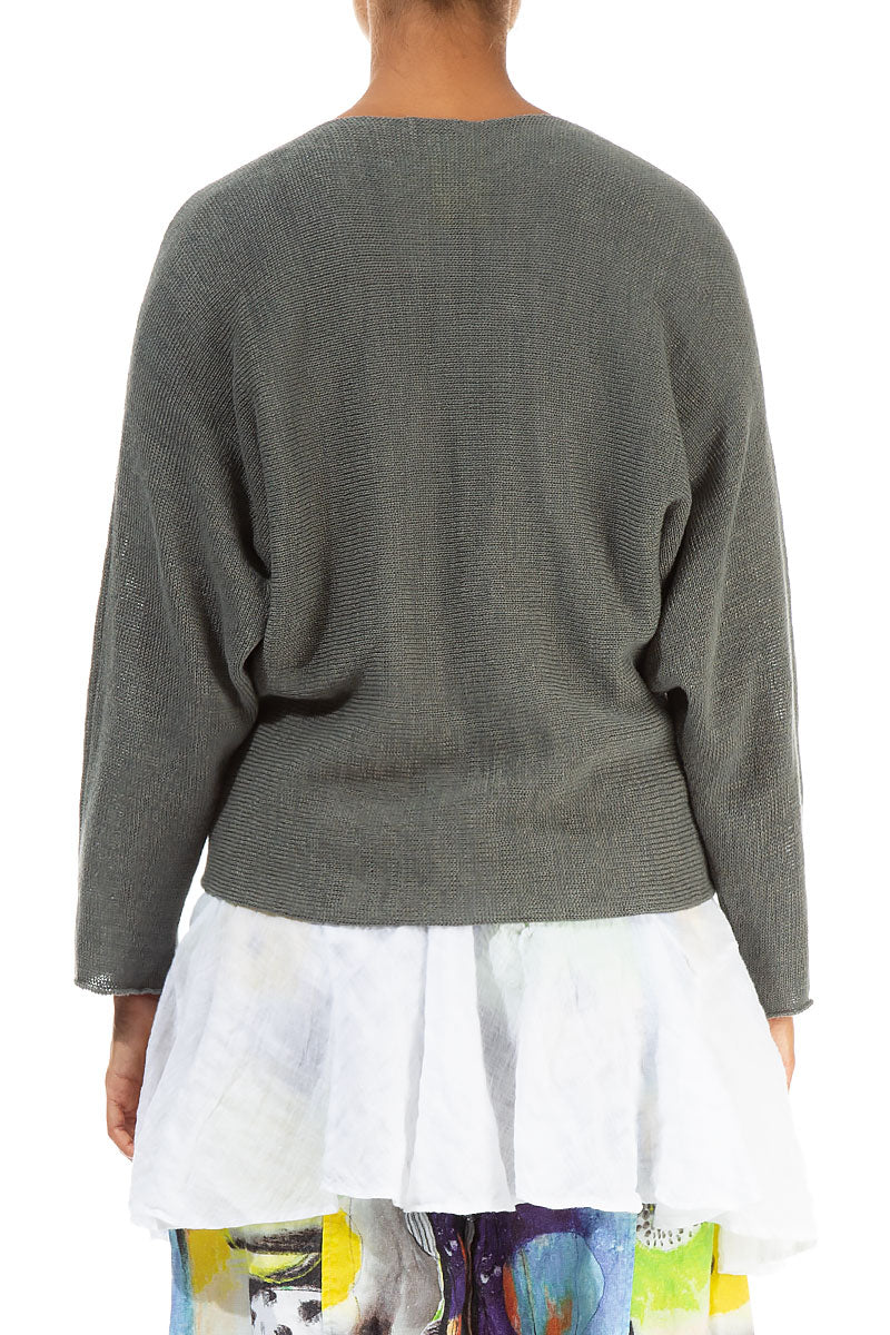 Tie up Sage Linen Cardigan 2