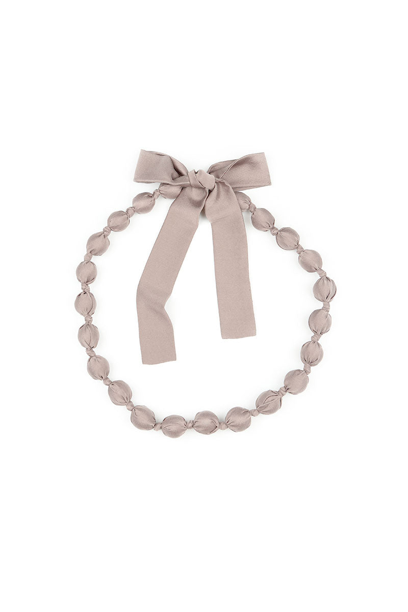 Greige Silk Bead Necklace 4