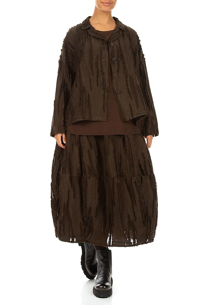 Truffle Brown Fray Weave Jacket