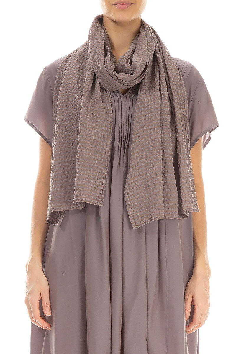 Truffle Textured Silk Scarf 1