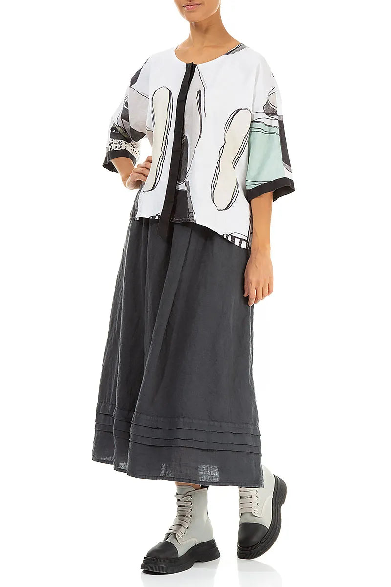 Tumbled Stone Centre Placket Linen Jacket 4