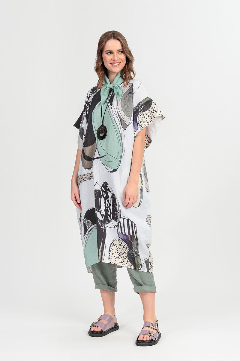 Tumbled Stone Easy Linen Dress