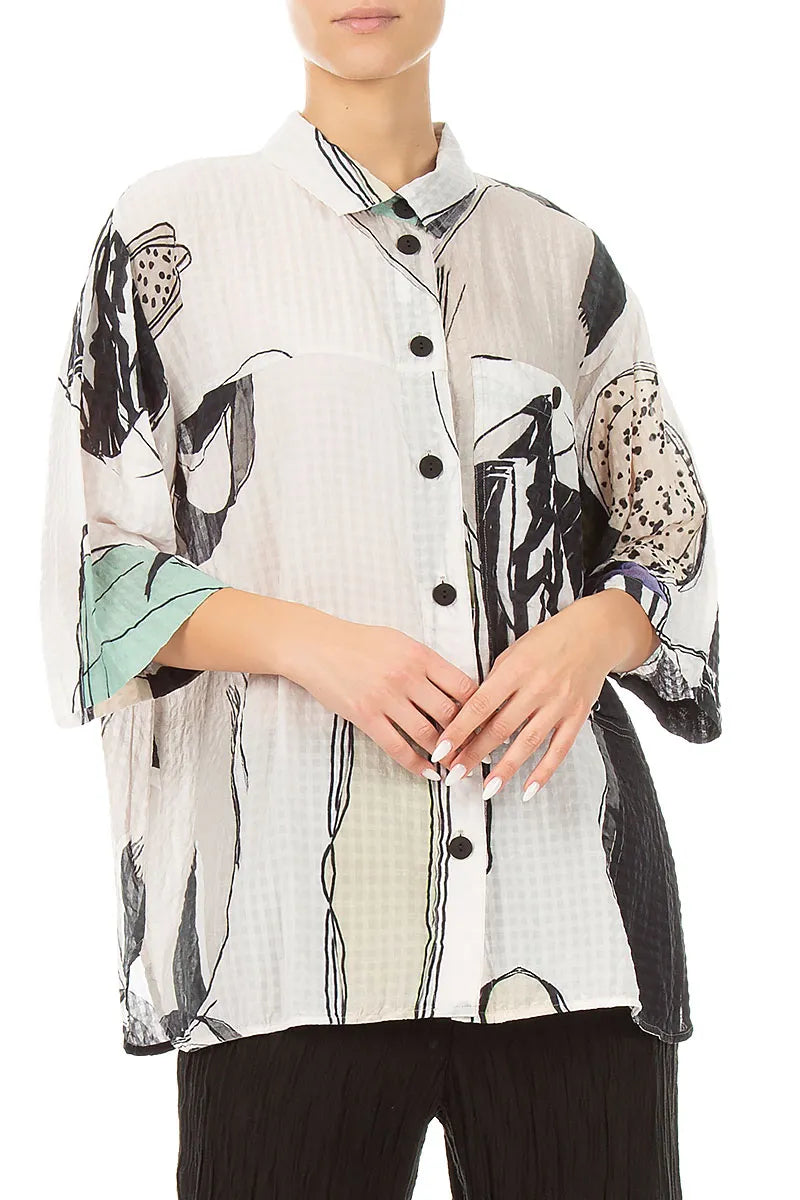 Tumbled Stone Textured Silk Shirt 3