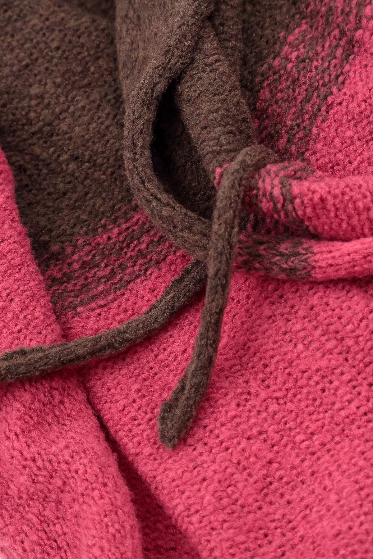 Two-Tone Pink Punch Wool Cardigan