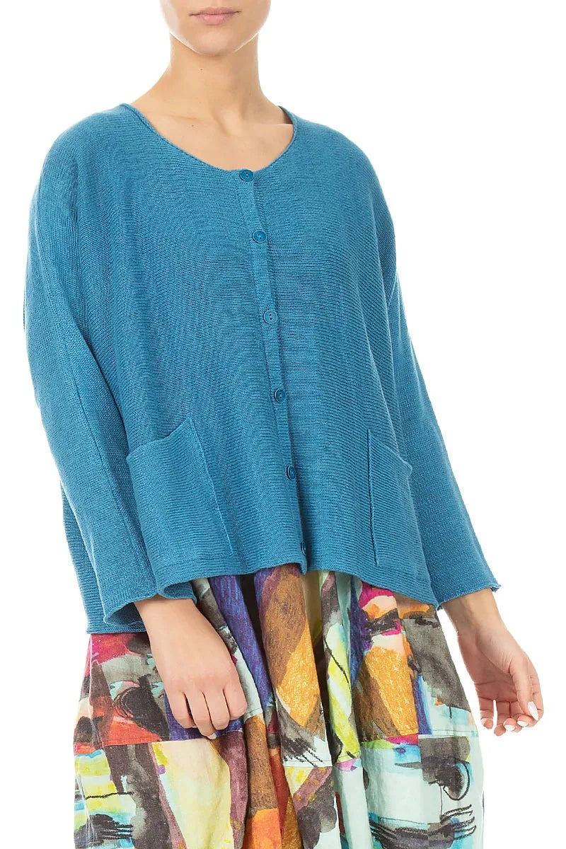 Two Pockets Denim Linen Cardigan 3