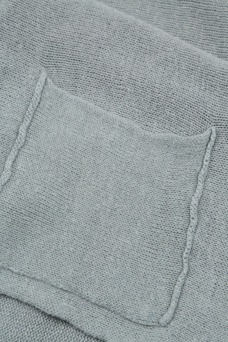 Gilet en lin gris à deux poches