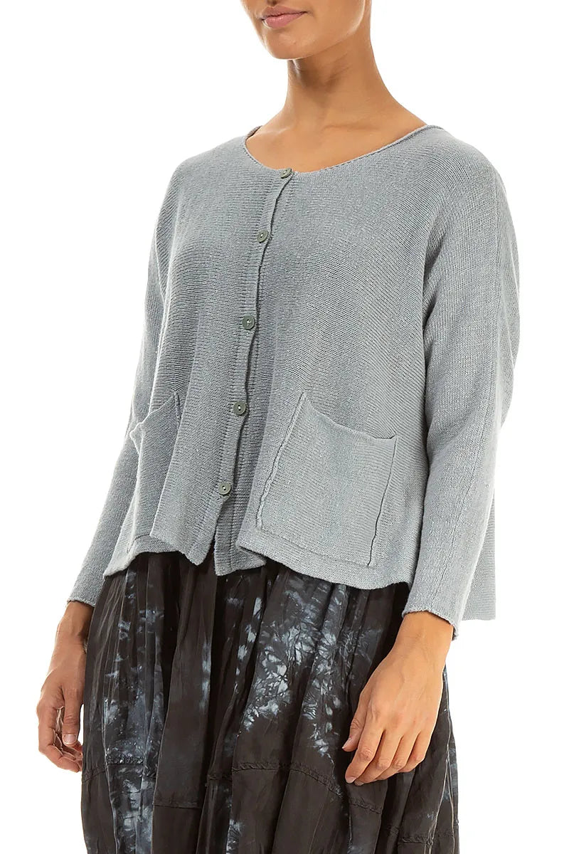 Gilet en lin gris à deux poches