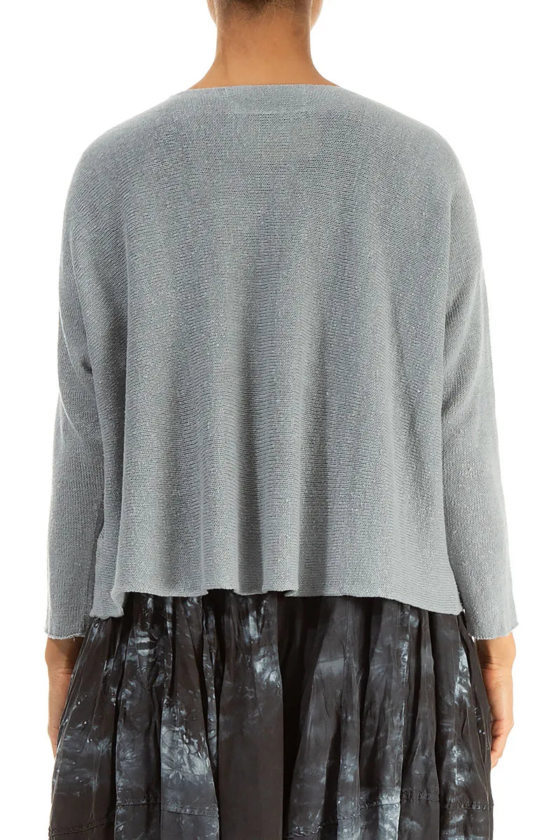 Gilet en lin gris à deux poches