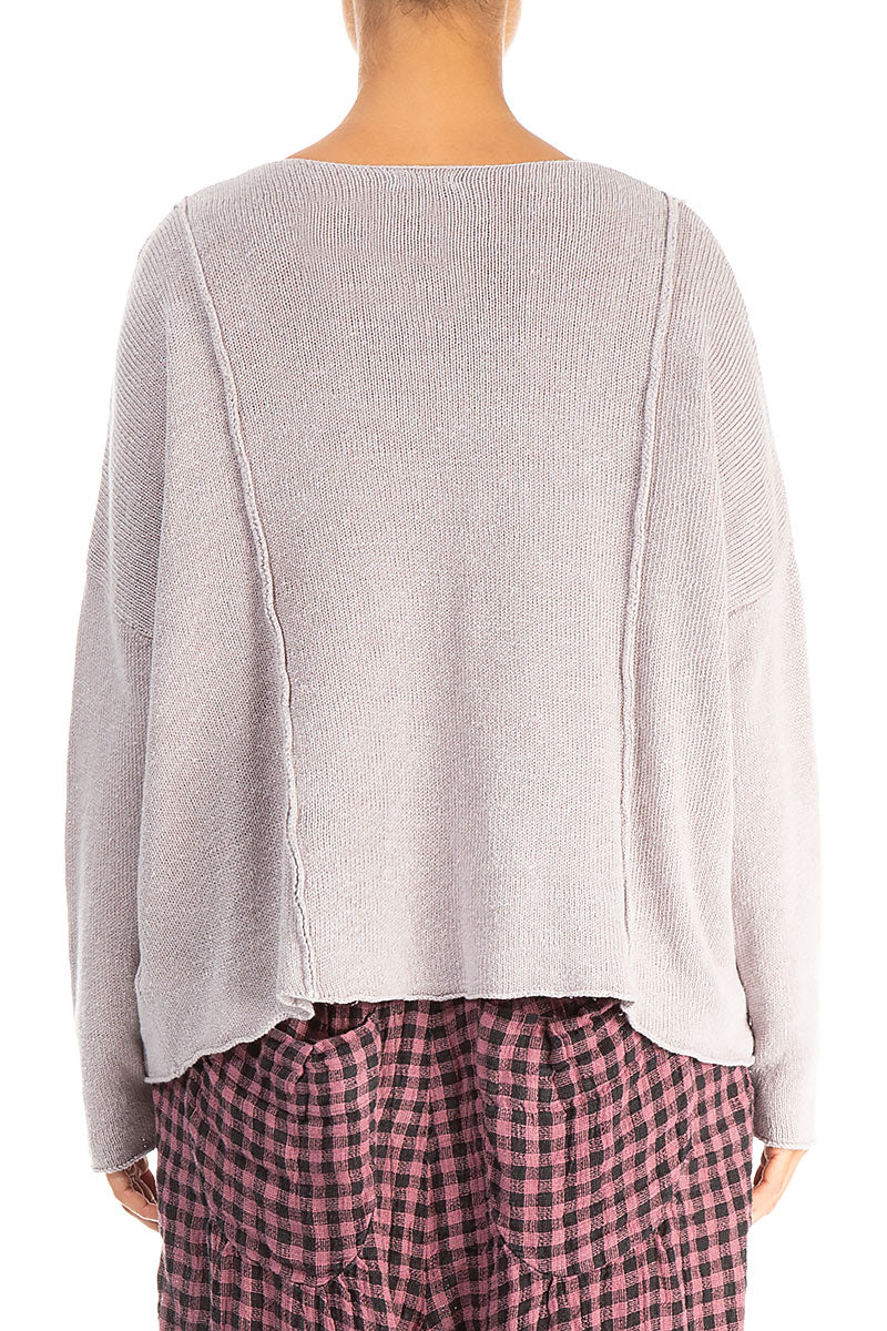 V-Neck Greige Linen Jumper 2