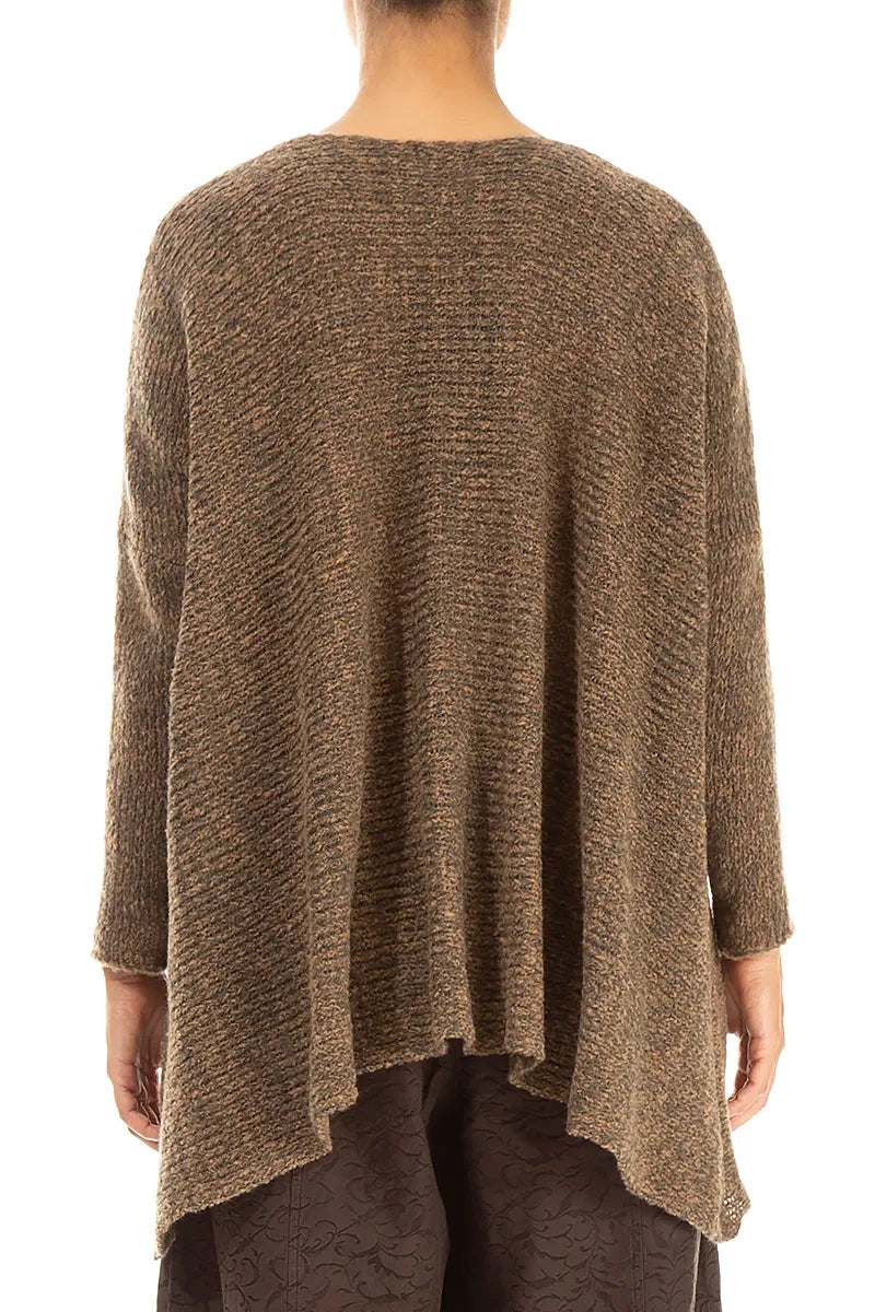 V-Neck Mélange Caramel Sweater 2