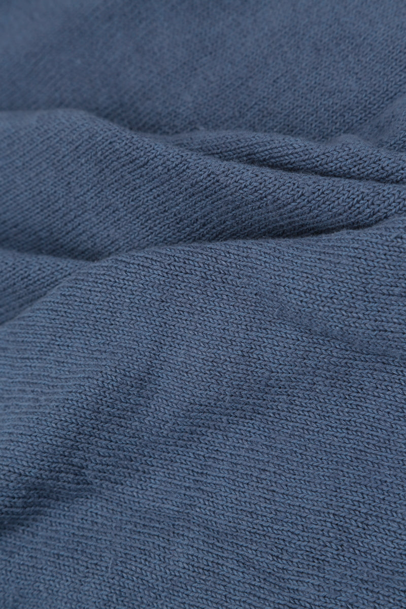 V-Neck Overlap Blue Nova Linen Jumper 5