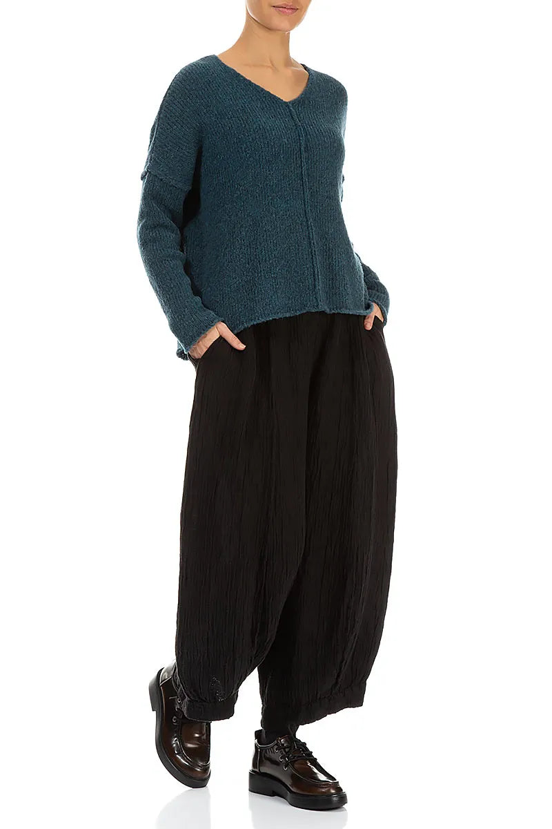 V-Neck Teal Wool Sweater 4