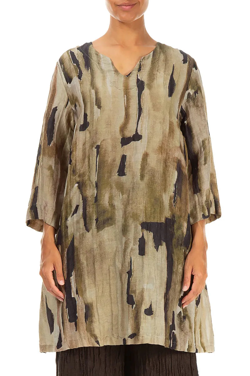 LINEN/SILK PLAIN STITCHE V NECK Linen V-Top Pattern - Summer With