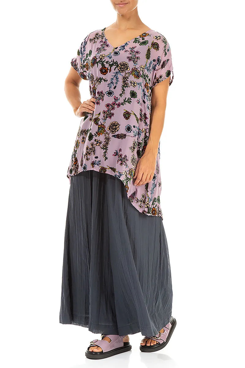 Velvet Blooms Devoré Silk Tunic 4