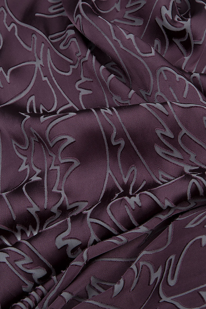 Vintage Violet Devoré Feather Silk Scarf 4