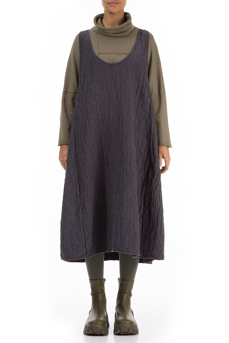 Vintage Violet Quilted Silk Pinafore Dress 1